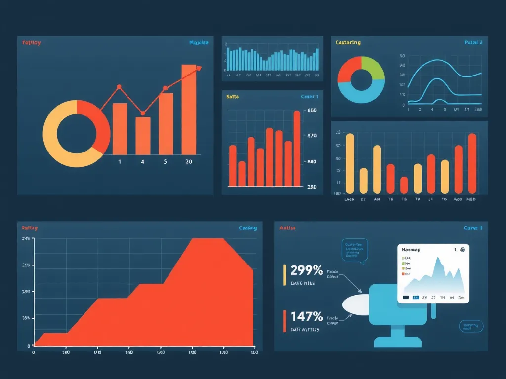 A professional illustration of data analytics and consumer behavior tracking, showing graphs, heatmaps, and digital interfaces for e-commerce platforms